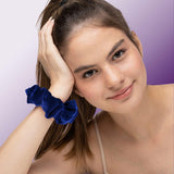 Velvet Scrunchies 3-Pack Gift Set Premium Plush Ponytail Holder Made in the USA Burgundy Forest Black