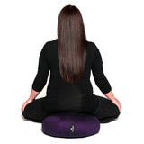 Hugger Mugger Zafu Meditation Cushion - Support in Cross-Legged Sitting, Buckwheat Filled, Durable Fabric, Convenient Handle, Handmade in USA