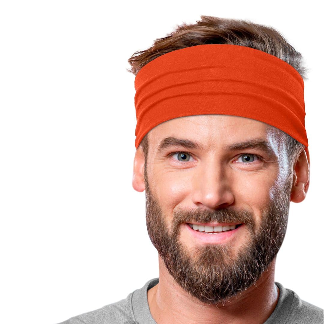Men's Cotton Headbands Sweatbands 5" Wide Sports Fitness Yoga Fashion Made in USA