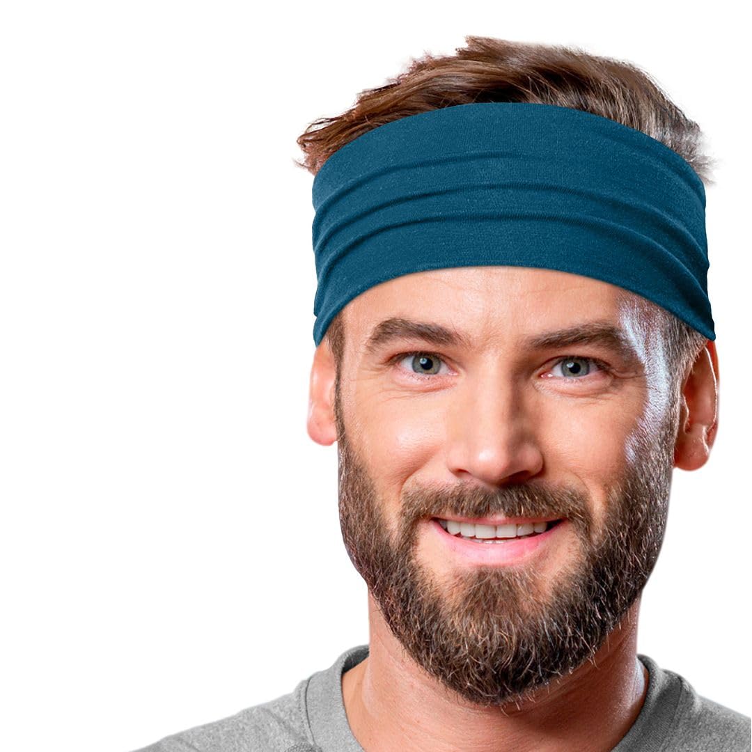 Men's Cotton Headbands Sweatbands 5" Wide Sports Fitness Yoga Fashion Made in USA