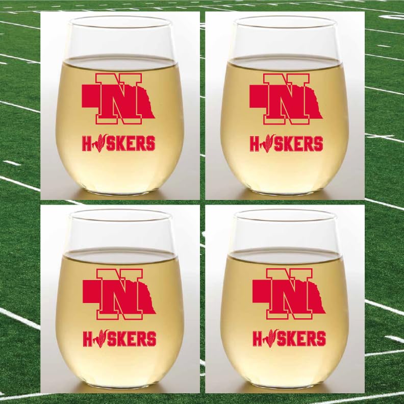 Set of 4 Shatterproof CUSTOM 16 oz Plastic Wine Glasses MADE in the USA (CHRISTMAS NUTCRAKERS)