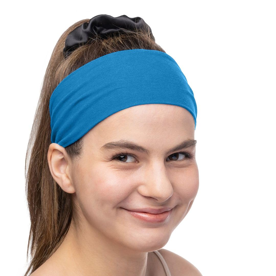 Women's Cotton Headbands Sweatbands 3" Wide Sports Fitness Yoga Fashion Made in USA