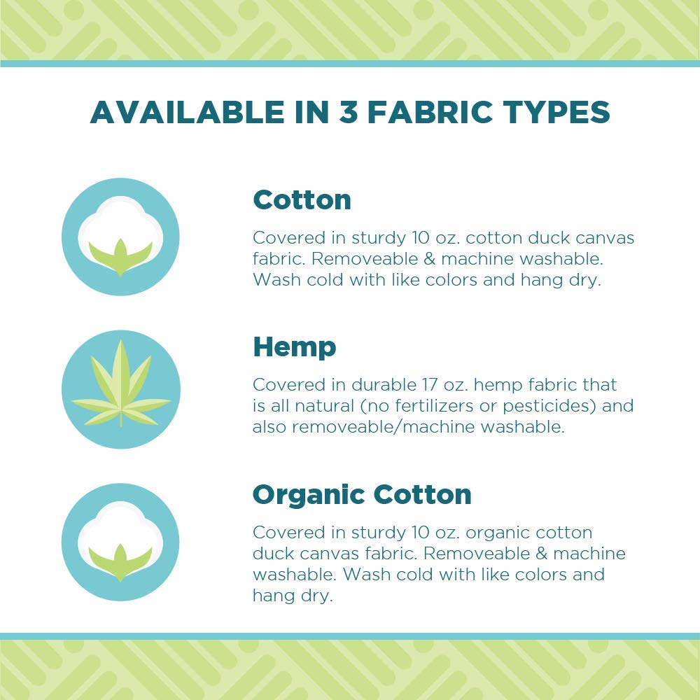 Bean's ZAFU + ZABUTON Meditation Set - Round Buckwheat Filled ZAFU Pillow + Large Cotton Filled ZABUTON Floor Pad - Earth Cotton Canvas - Traditional Tibetan Zen Mindfulness Seat Kit - Made in USA