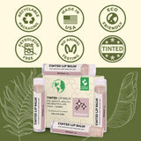 USDA Organic Lip Balm 6-Pack by Earth's Daughter Stocking Stuffers - Fruit Flavors, Beeswax, Coconut Oil, Vitamin E - Best Lip Repair Chapstick for Dry Cracked Lips - Moisturizing Lip Care