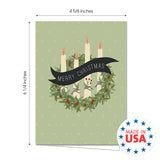 Painted Kraft Style Holiday Cards / 24 Modern Christmas Note Cards With White Envelopes / 4 5/8" x 6 1/4" Illustrated Faux Kraft Greeting Cards / 6 Cheery Winter Designs/Made In The USA