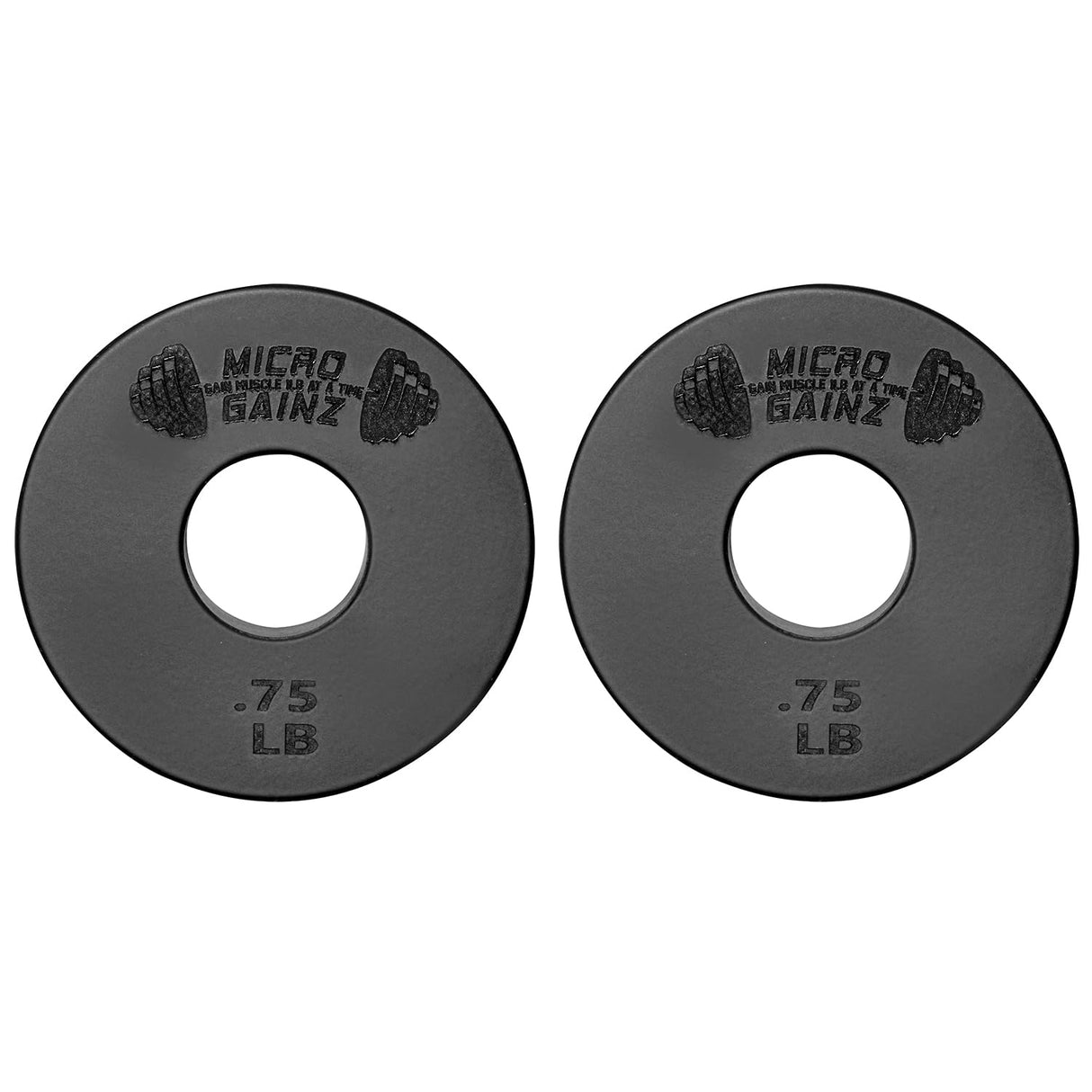 Micro Gainz Standard 1-Inch Center Hole Weight Plates, Set of 2 Black Fractional Plates Choose Set (.25LB-1.25LB), Designed for Standard 1-inch Barbells & Dumbbells, Made In USA