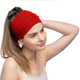 Women's Cotton Headbands Sweatbands 5" Wide Sports Fitness Yoga Fashion Made in USA