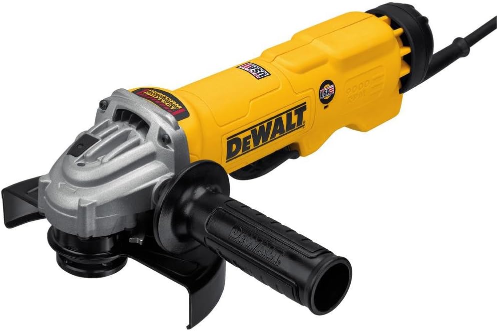 DEWALT Angle Grinder Tool, 6-Inch, Paddle Switch with No Lock-On, 13-Amp (DWE43144N), Yellow