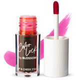 Blossom Color Lock Hydrating Longlasting Lip Stain and Tint for Lips & Cheek, Buildable, Non Drying, Smudgeproof + Transfer Proof, Made in USA with Doe Foot Applicator, 0.14 fl oz/4ml, Blooming Rose