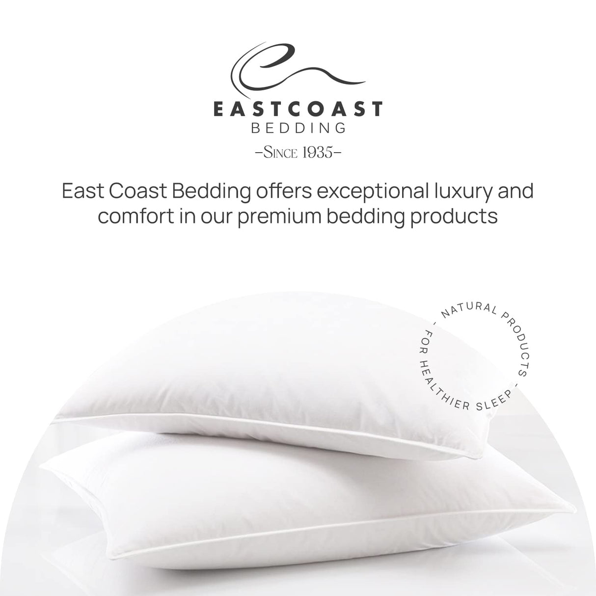 East Coast Bedding Cozy Dream Goose Feather and Down Pillows - RDS Certified, 100% Cotton Cover, Hotel Collection, Bed Sleeping, Medium Support