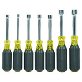 Klein Tools 631 Tool Set, Made in USA, Nut Driver Set w/Hex Nut Sizes 3/16, 1/4, 5/16, 11/32, 3/8, 7/16 and 1/2-Inch on 3-Inch Full Hollow Shaft, 7-Piece
