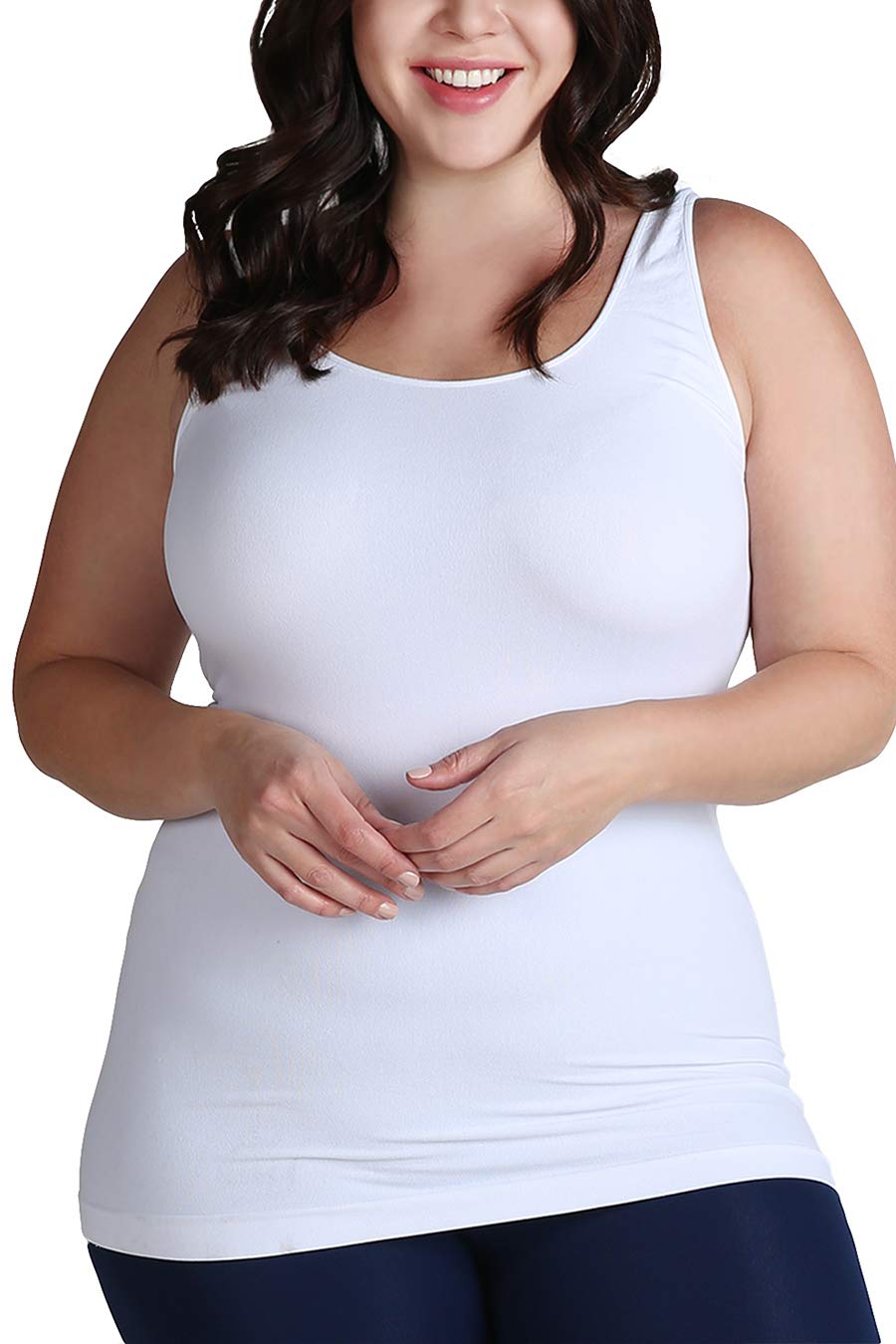 NIKIBIKI Women Seamless Premium Classic Tank Top, Made in U.S.A, Plus Size