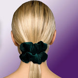 Velvet Scrunchies Jumbo Size Plush Big Ponytail Holders Thick Braided Locked Hair Big Made in the USA Green Pine