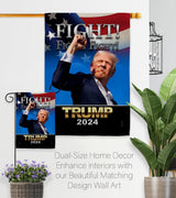 Fight for Trump Flag 2 Pcs Pack Yard Sign Wall Home Tapestry Patio Poster Rally Shooting 2024 Door Banner Porch Outdoor House Patriotic Decorations, Republican Gifts Made in USA