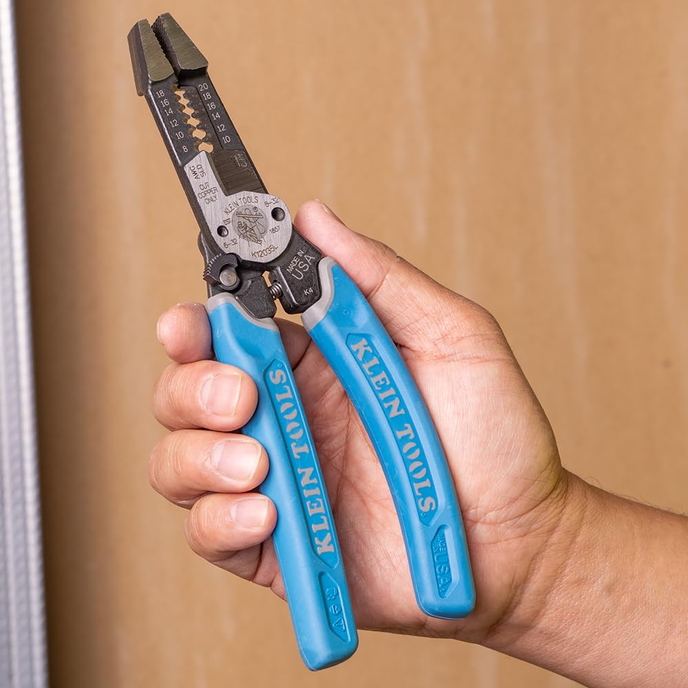 Klein Tools K12035 Klein-Kurve Wire Cutters, Heavy Duty Wire Stripping Tool, Made in USA