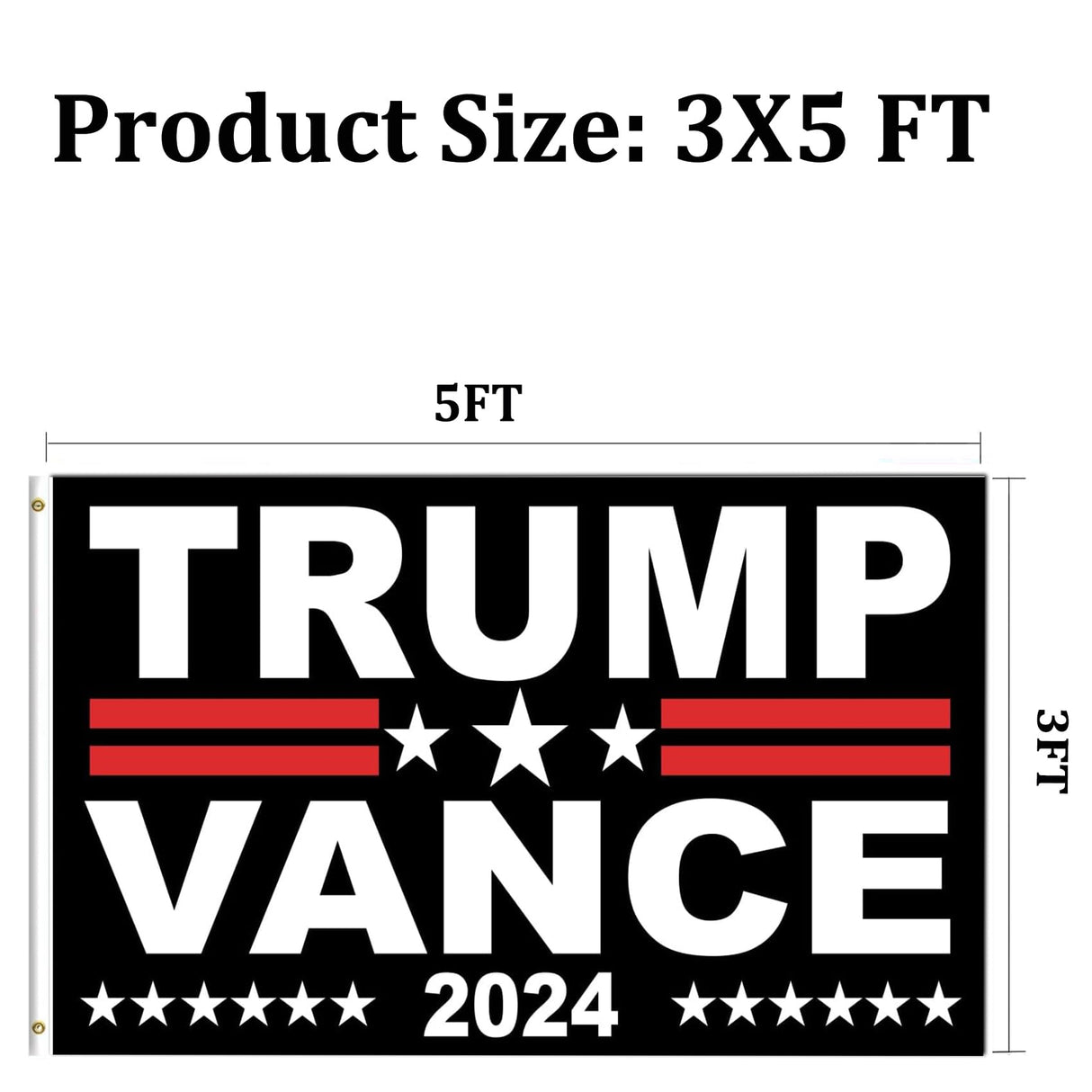 Trump Vance Flag 2024 Outdoor 3x5 Ft Double Sided Blue Trump Vance for President Flag Banner Made in USA Heavy Duty 3 Ply Thick Polyester Material with 2 Metal Grommets