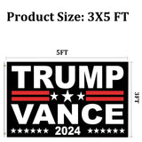 Trump Vance Flag 2024 Outdoor 3x5 Ft Double Sided Blue Trump Vance for President Flag Banner Made in USA Heavy Duty 3 Ply Thick Polyester Material with 2 Metal Grommets