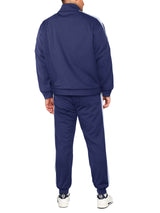 Hat and Beyond Mens Premium USA Made Striped Track Suit Athletic Casual Running Workout Sweat Suit Combo Track Jacket & Pant