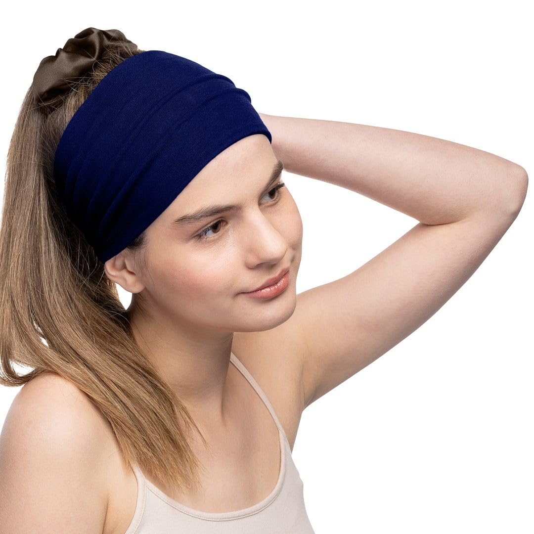 Women's Cotton Headbands Sweatbands 5" Wide Sports Fitness Yoga Fashion Made in USA