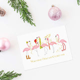 Masterpiece Sparkling Santa Christmas Cards / 16 Festive Holiday Cards Set With White Envelopes / 5 5/8" x 7 7/8" Winter Gold Foil Greeting Cards With Inside Verse/Made In The USA