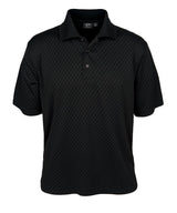 Akwa Men's 100% Dry Wicking Polyester Diamond Jacquard Polo Made in USA