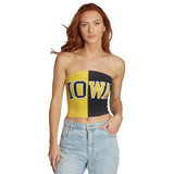 Lojobands Women's Tailgate Outfit College Two Tone Color Block Tube Top Made in USA One Size Fits Most