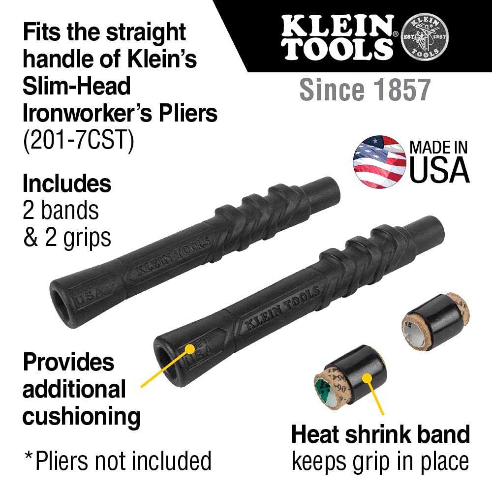 Klein Tools D213-9ST High-Leverage Ironworker's Pliers, Made in USA, Twist and Cut Soft Annealed Tie Wire, Hook Bend Handle, Spring Loaded, Heavy-Duty Jaws