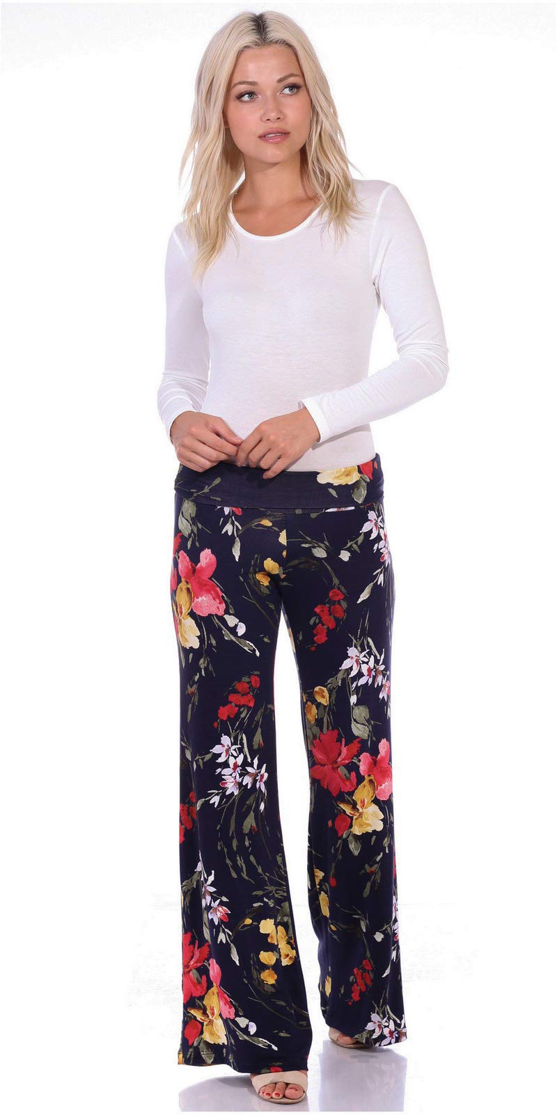 Popana Palazzo Pants for Women Casual Summer Wide Leg Beach Pants Plus Size Made in USA