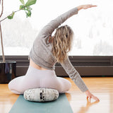 Hugger Mugger Zafu Meditation Cushion - Support in Cross-Legged Sitting, Buckwheat Filled, Durable Fabric, Convenient Handle, Handmade in USA