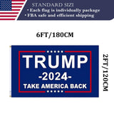 Double Sided Red Trump 2024 Flag 3x5 Made in USA Outdoor Heavy Duty 3 Ply Polyester Trump Take America Back Flag with White Starting Tape and 2 Brass Grommets