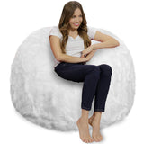 Chill Sack Bean Bag Chair: Giant 4' Memory Foam Furniture Bean Bag - Big Sofa with Soft Micro Fiber Cover - Black