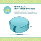 Bean's ZAFU - Meditation Floor Cushion - Round Earth Cotton Zen Yoga Pillow - Tibetan Style for Mindful Kneeling Prayer Seat - Made in USA - US Organic Buckwheat Hulls - Comfort Calm Contemplate
