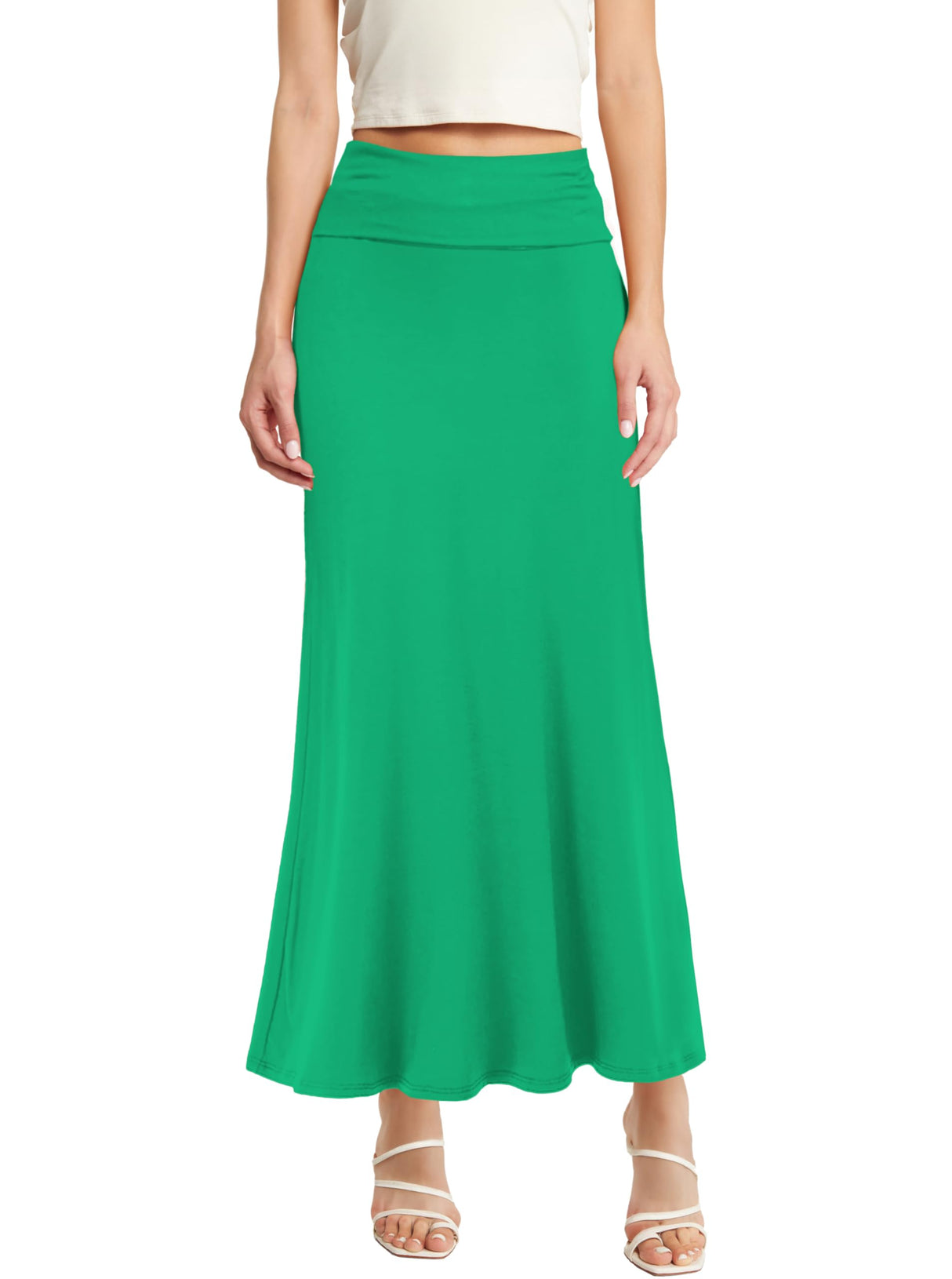 Hybrid & Company Women Versatile Fold Over Waist Maxi Skirt/Convertible Dress