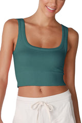 NIKIBIKI Women Seamless Vintage Chevron Ribbed Crop Top, Made in U.S.A, One Size