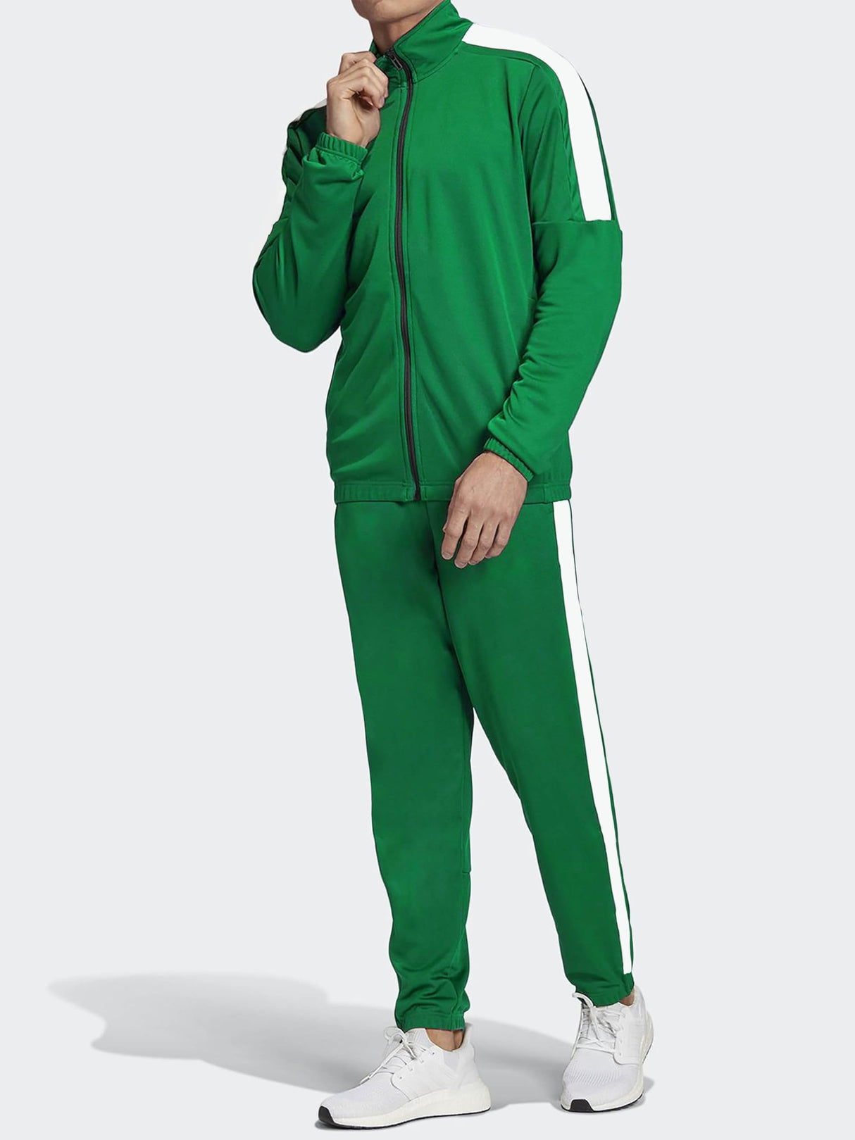 Hat and Beyond Mens Made in USA Premium Track Jacket & Pants Striped Sweatsuit Athletic Casual Essentials Gym