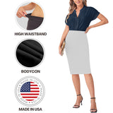 Sweet Hearts Pencil Skirt for Women- Regular & Plus Size- Below Knee Office Work Bodycon Midi Skirt Made in USA