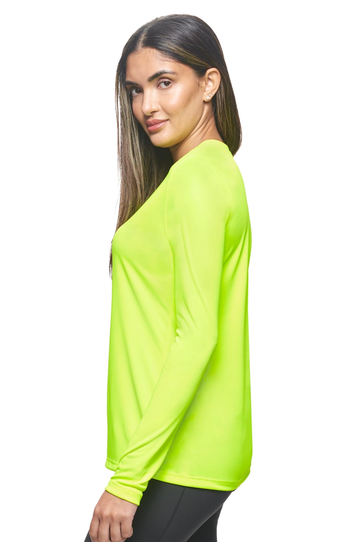 Expert Brand USA-Made Women's Drimax Dry Fit V Neck Athletic Long Sleeve