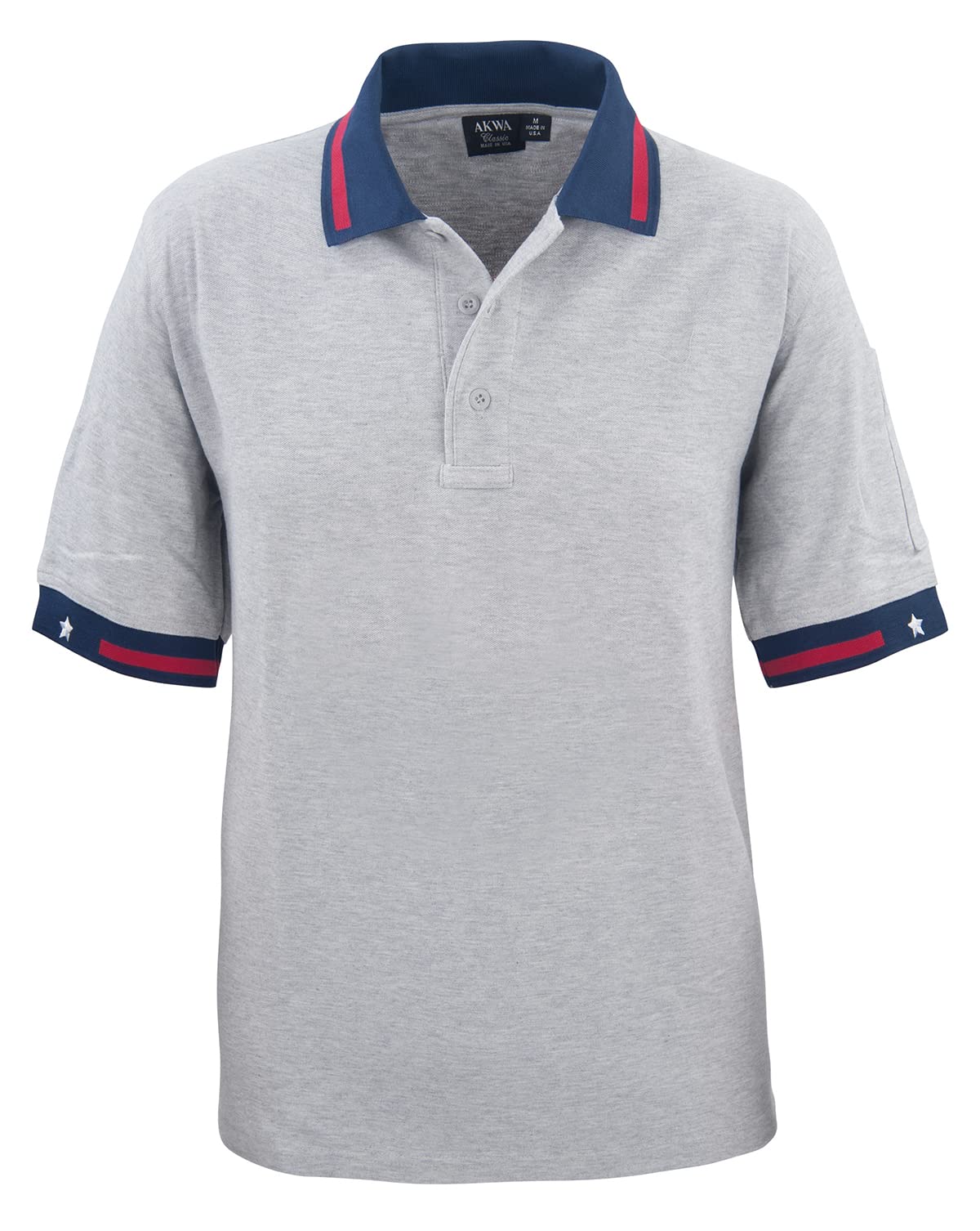 Akwa Men's Short Sleeve Cotton Pique Patriotic Tactical Polo Made in USA