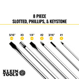 Klein Tools 85445 Screwdriver Set, Made in USA, Slotted, Phillips and Square Tip Drivers, Non-Slip Cushion Grip, 5-Piece