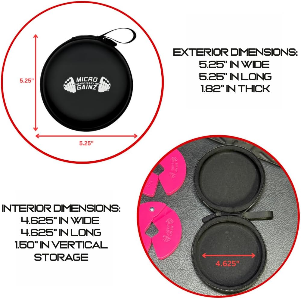 Micro Gainz Hard Shell Carrying Case for 1LB and 1.25LB Dumbbell Micro Plates