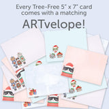 Tree-Free Greetings - Christmas Greeting Cards - Artful Designs - 16 Assortment Cards + Matching Envelopes - Made in USA - 100% Recycled Paper - 5"x7" - Christmas Critters (GP54096)