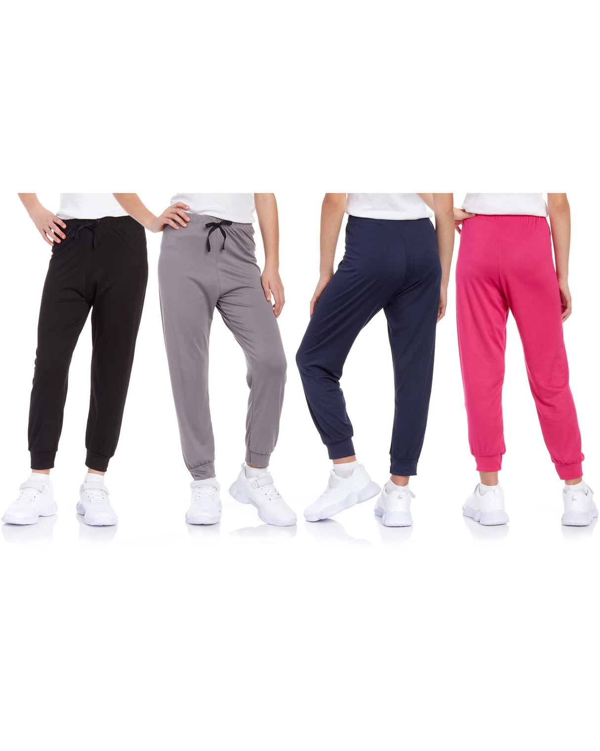 Sweet Hearts Girls' Sweatpants - 4 Pack Super Soft Athletic Performance Jogger Pants: Made in USA (7-16)