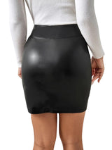 Sweet Hearts Faux Leather Pencil Skirt for Women- Midi Below Knee Office Skirt Mini Bodycon Skirt Made in USA
