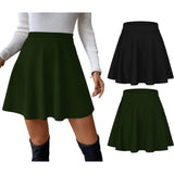 Sweet Hearts Women’s 2-Pack Basic Skater Skirt- Versatile Stretchy Mini Flared Skirt Made in USA