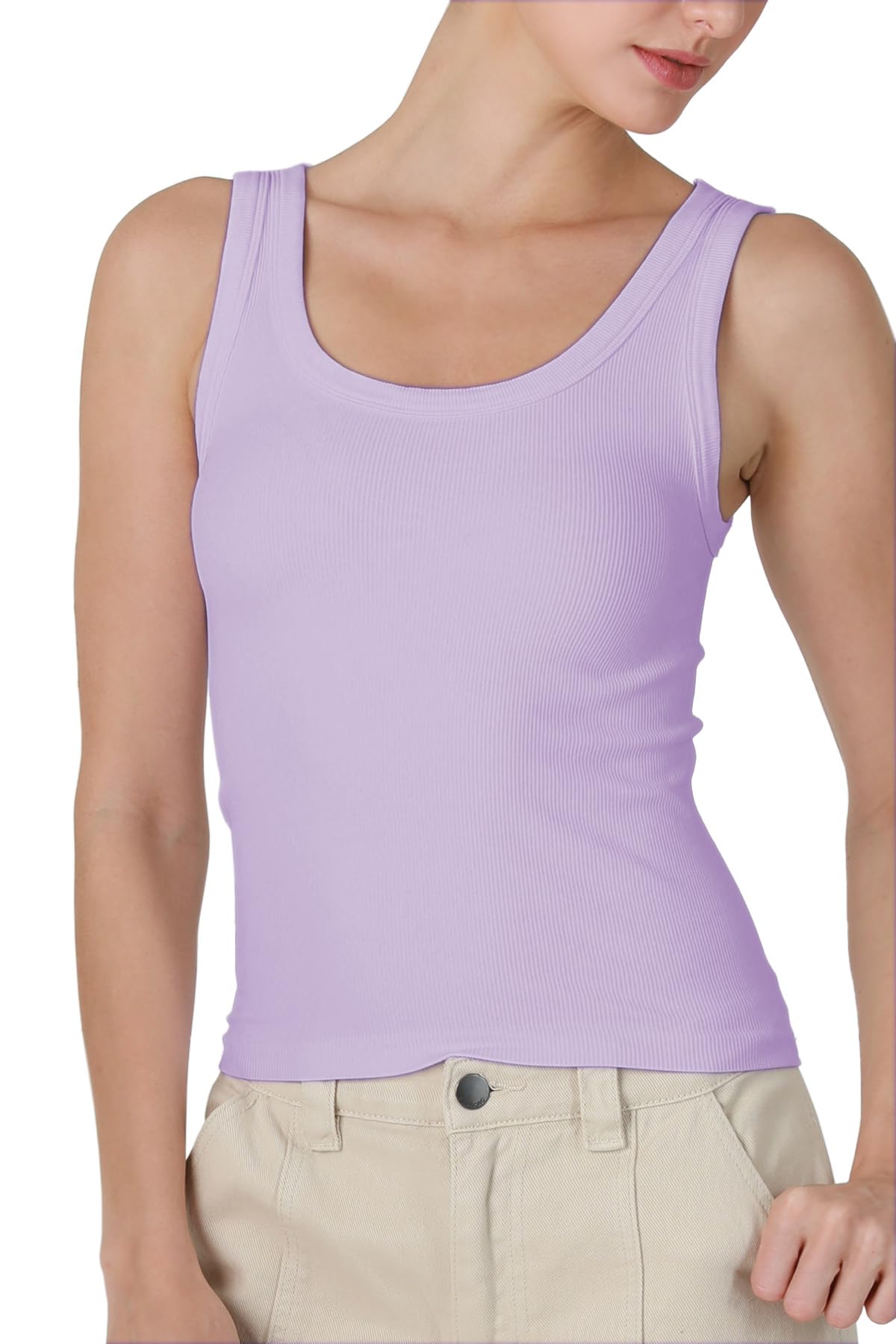 NIKIBIKI Women Seamless Reversible Ribbed Tank Top, Made in U.S.A, One Size