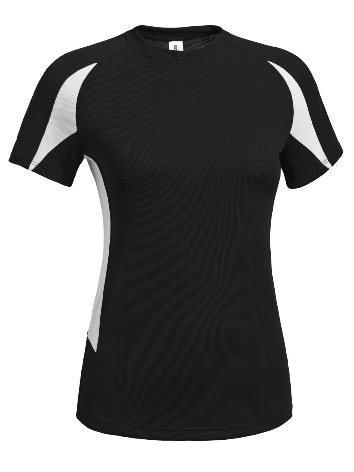 Expert Brand USA-Made Women's Oxymesh Dry Fit Color Blocked Athletic T-Shirt