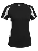 Expert Brand USA-Made Women's Oxymesh Dry Fit Color Blocked Athletic T-Shirt