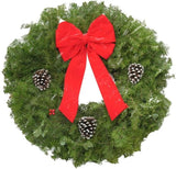 24 Inch Traditional Fresh Balsam Fir Christmas Wreath