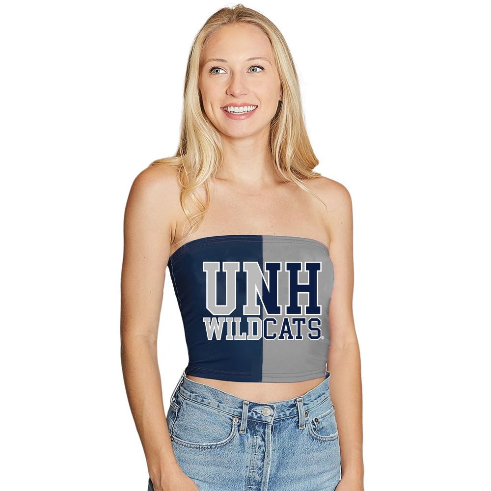 Lojobands Women's Tailgate Outfit College Two Tone Color Block Tube Top Made in USA One Size Fits Most