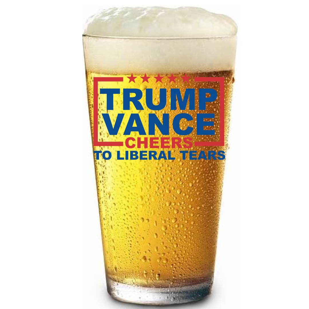 Trump Vance MAGA Trumpican 16 oz Pint Beer Glass Made in America & Dishwasher Safe! Gift Box Included | Trump 2024 Patriot Gift | Gifts For Men | Made In USA